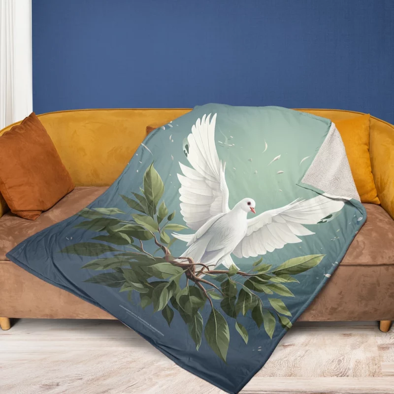 Peace Themed Background With Doves Fleece Blanket 1