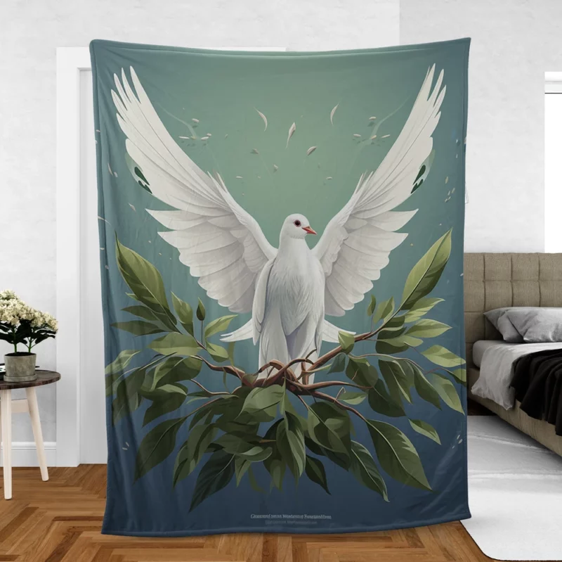 Peace Themed Background With Doves Fleece Blanket