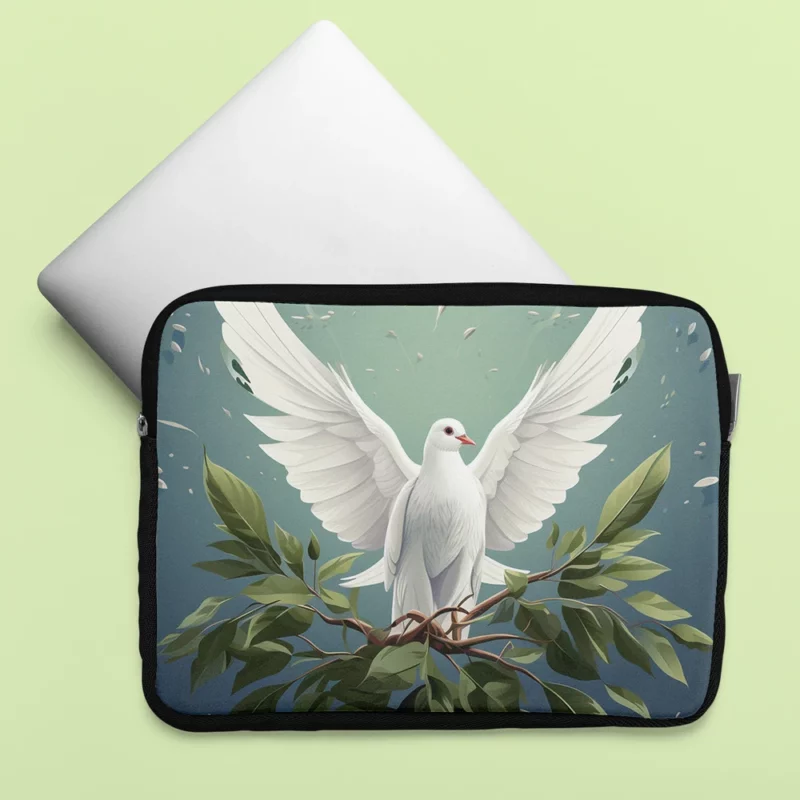 Peace Themed Background With Doves Laptop Sleeve