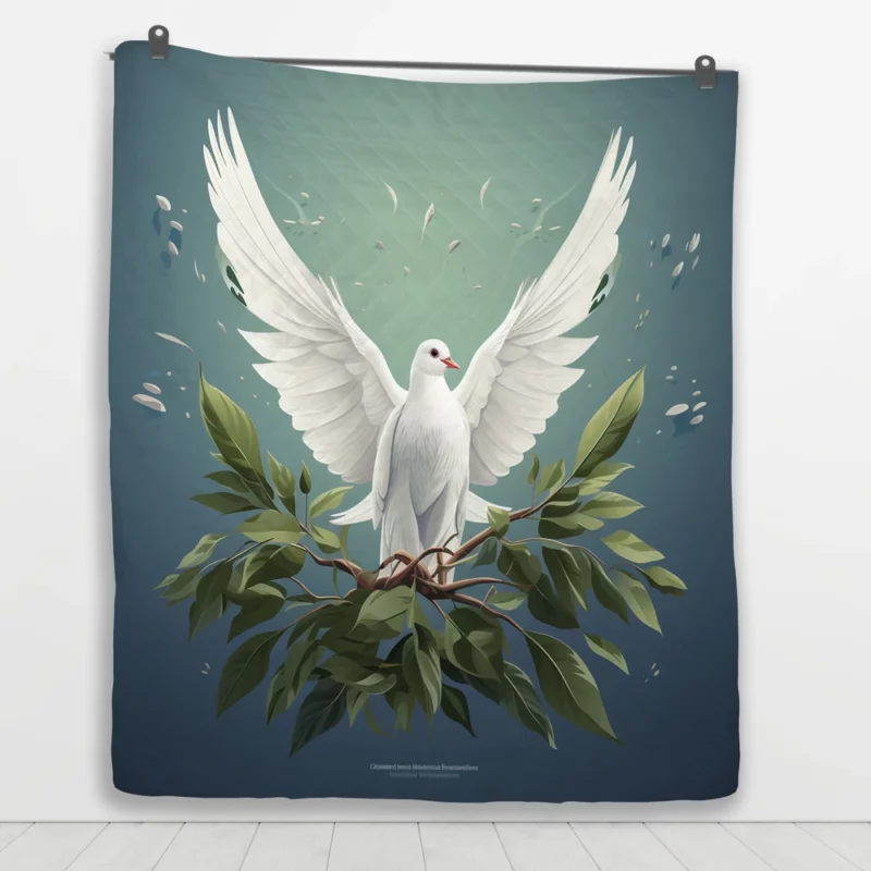 Peace Themed Background With Doves Quilt Blanket 1