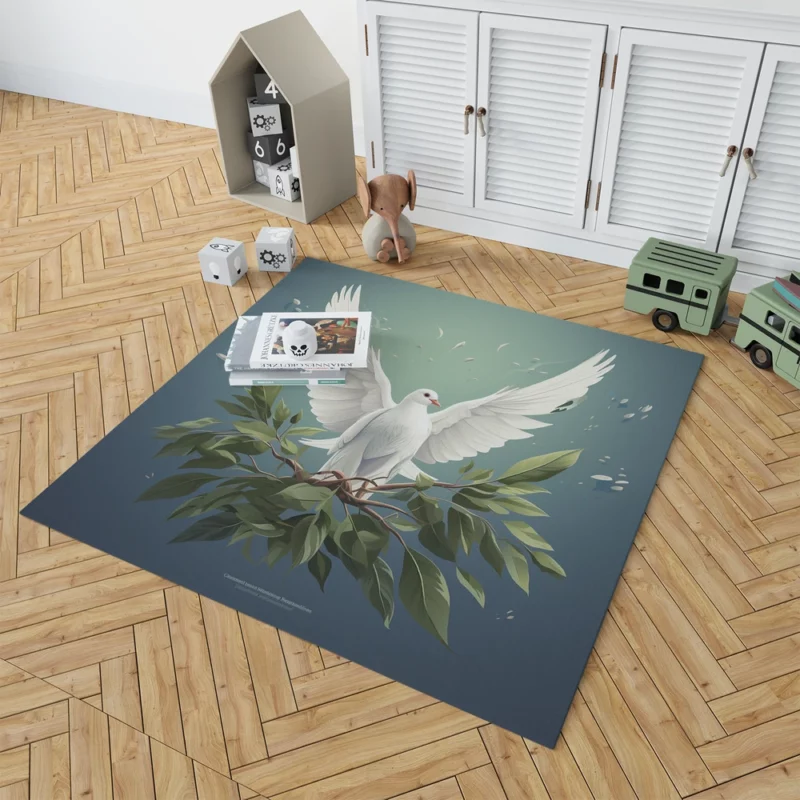 Peace Themed Background With Doves Rug 1