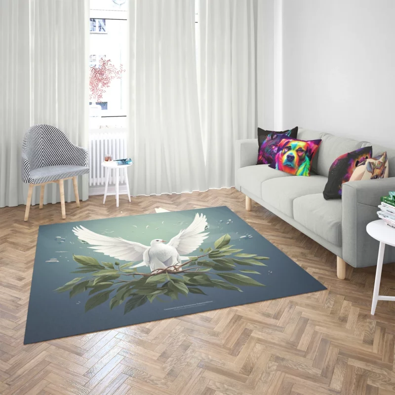 Peace Themed Background With Doves Rug 2