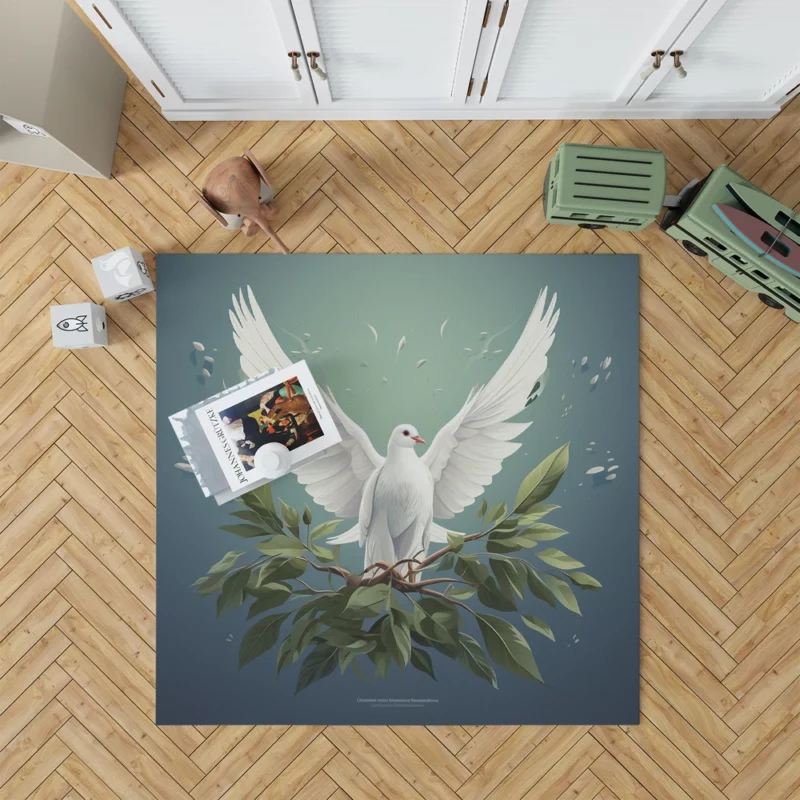 Peace Themed Background With Doves Rug