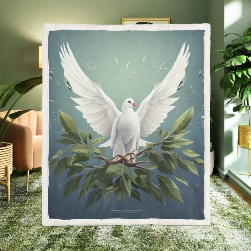 Peace Themed Background With Doves Sherpa Fleece Blanket