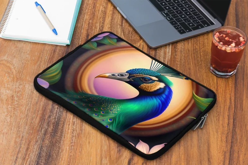 Peacock Amidst Flowers Laptop Sleeve 2