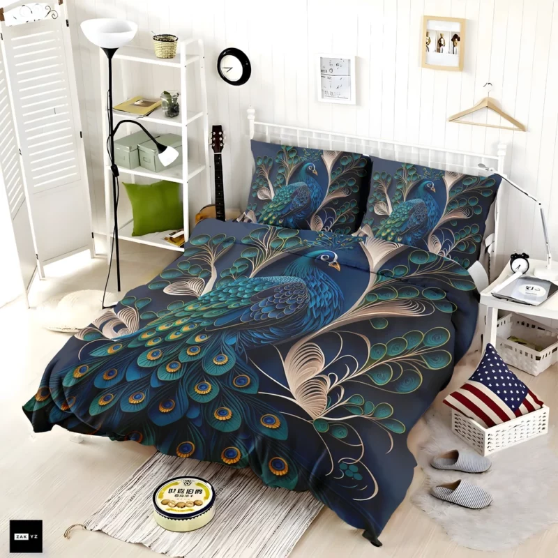 Peacock Artwork Bedding Set