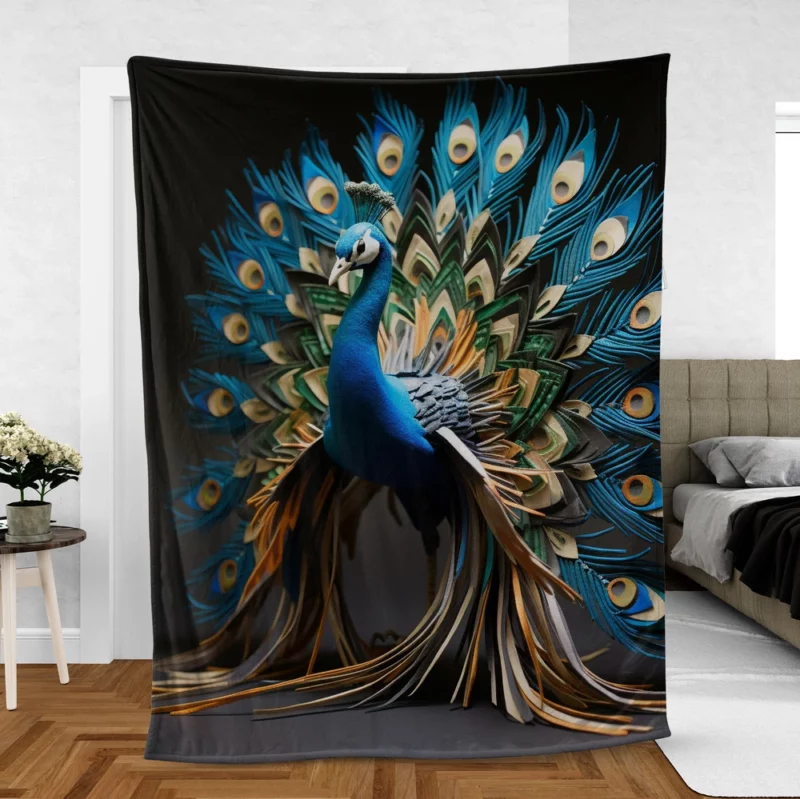 Peacock Regal Plume Fleece Blanket