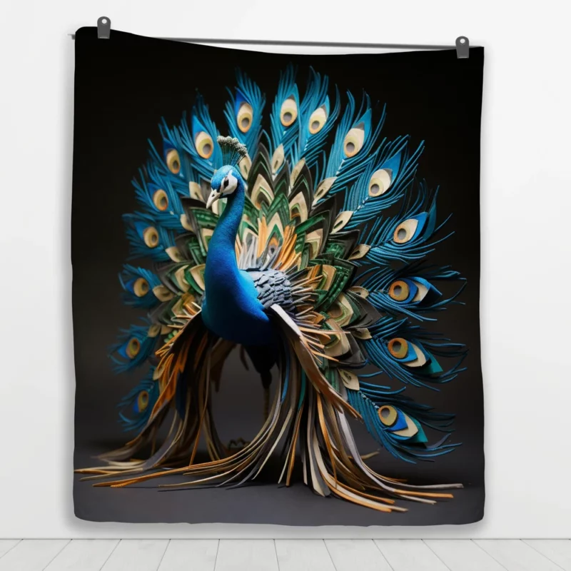 Peacock Regal Plume Quilt Blanket 1