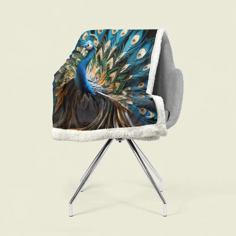 Peacock Regal Plume Sherpa Fleece Blanket 1