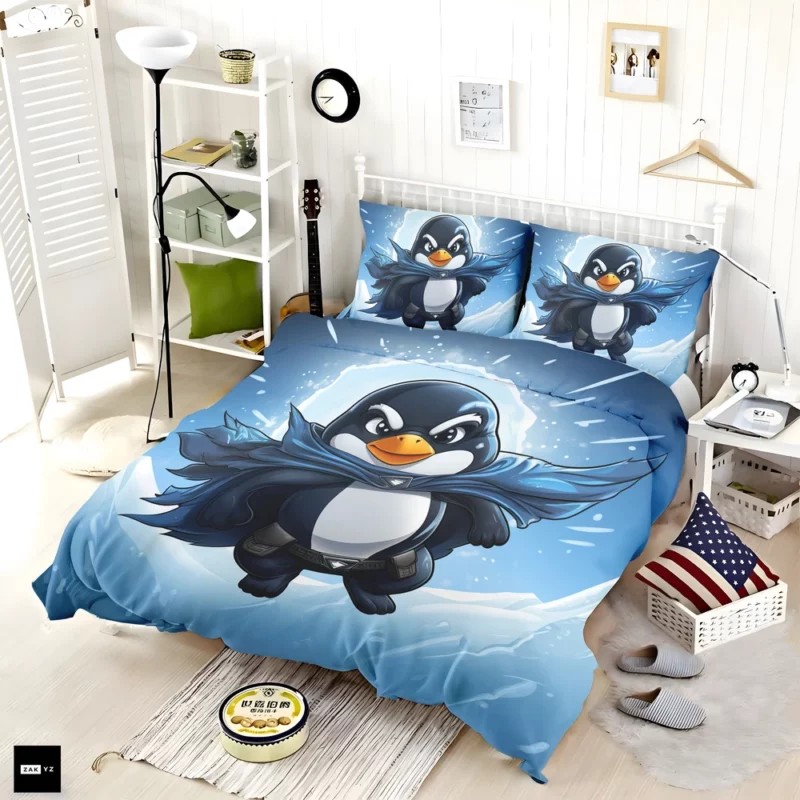 Penguin T-Shirt Graphics Bedding Set