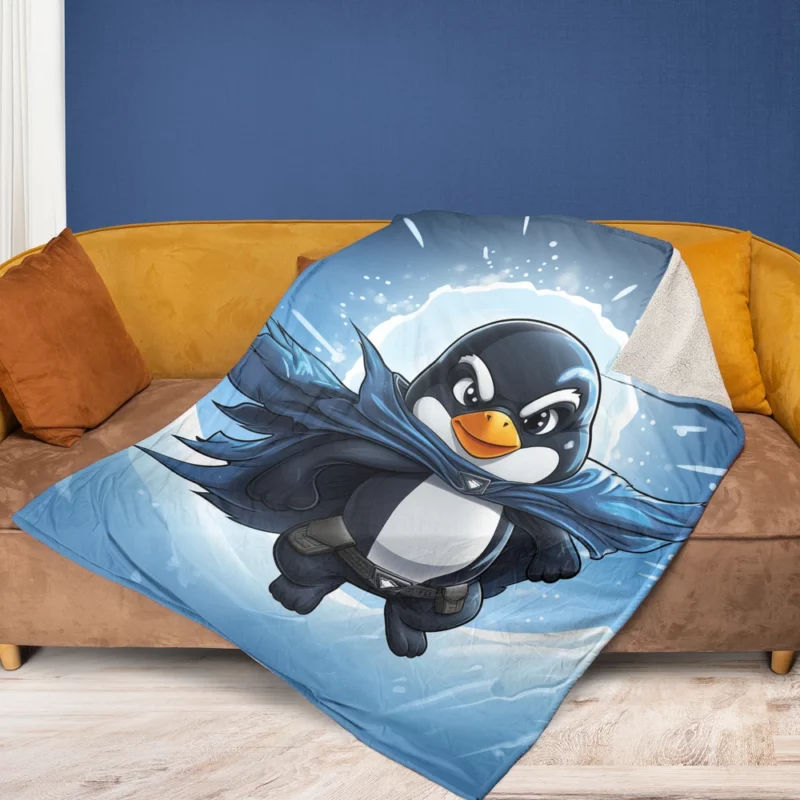 Penguin T-Shirt Graphics Fleece Blanket 1