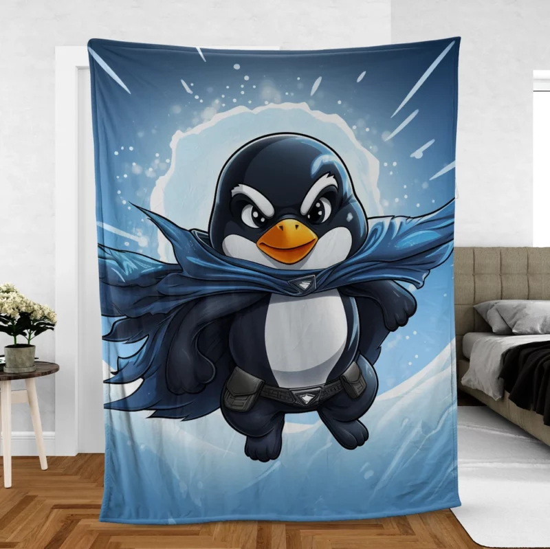 Penguin T-Shirt Graphics Fleece Blanket