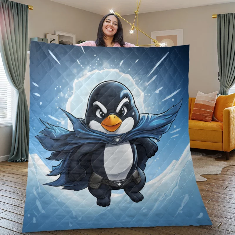 Penguin T-Shirt Graphics Quilt Blanket