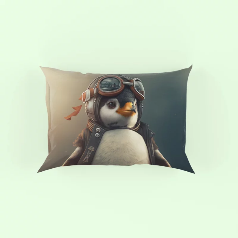 Penguin Wearing Protective Gear Pillow Case