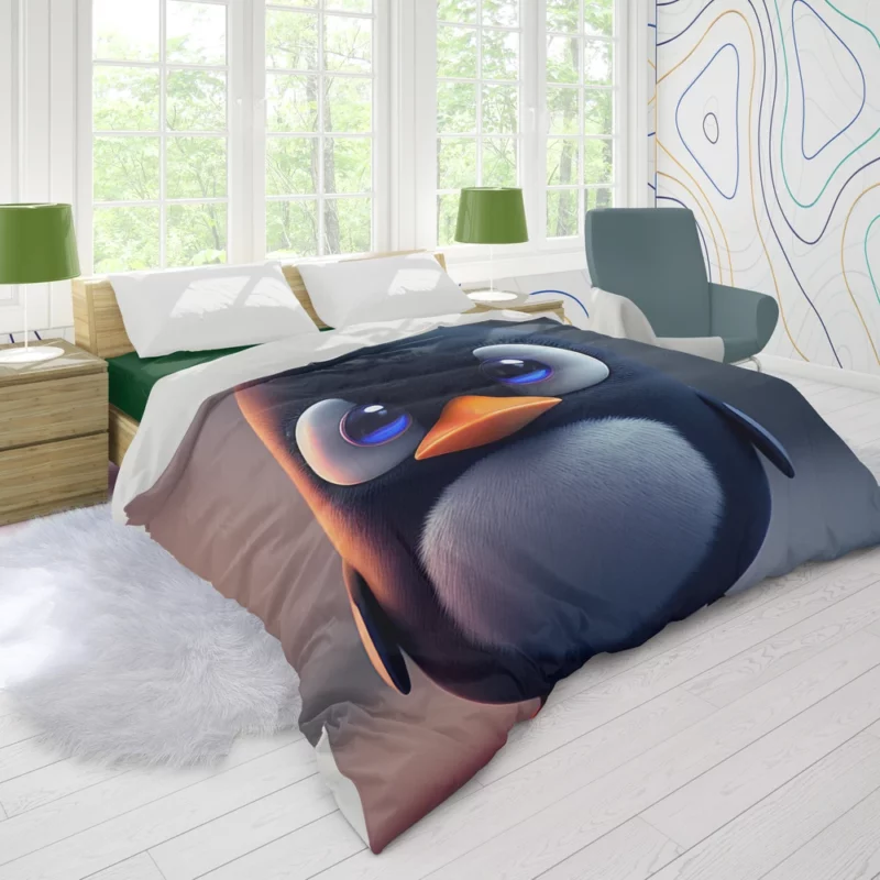 Penguin With Blue Eye Duvet Cover