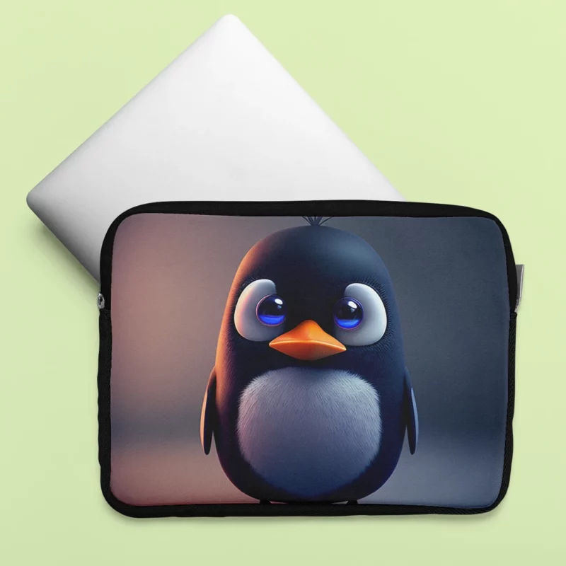 Penguin With Blue Eye Laptop Sleeve