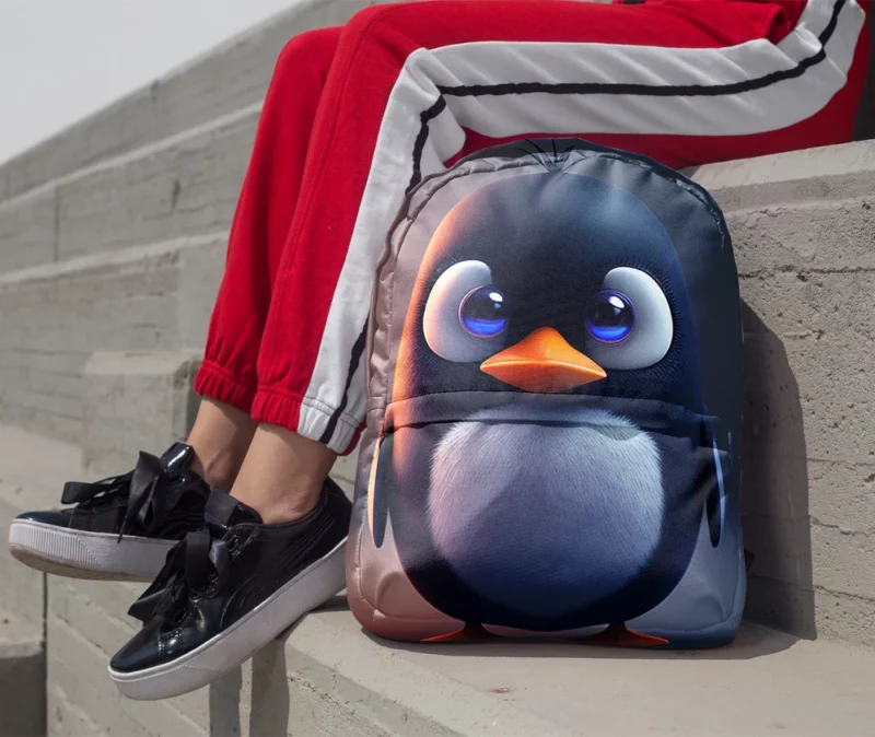 Penguin With Blue Eye Minimalist Backpack 1