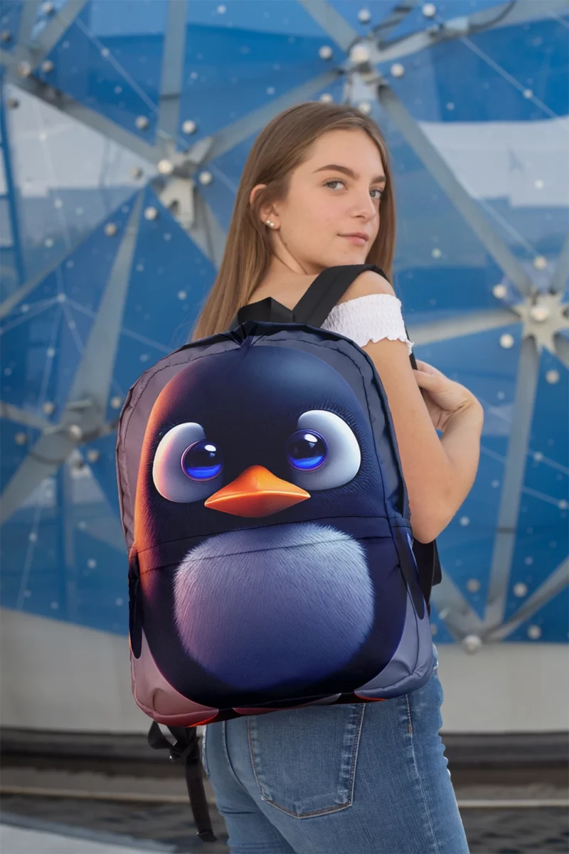 Penguin With Blue Eye Minimalist Backpack 2