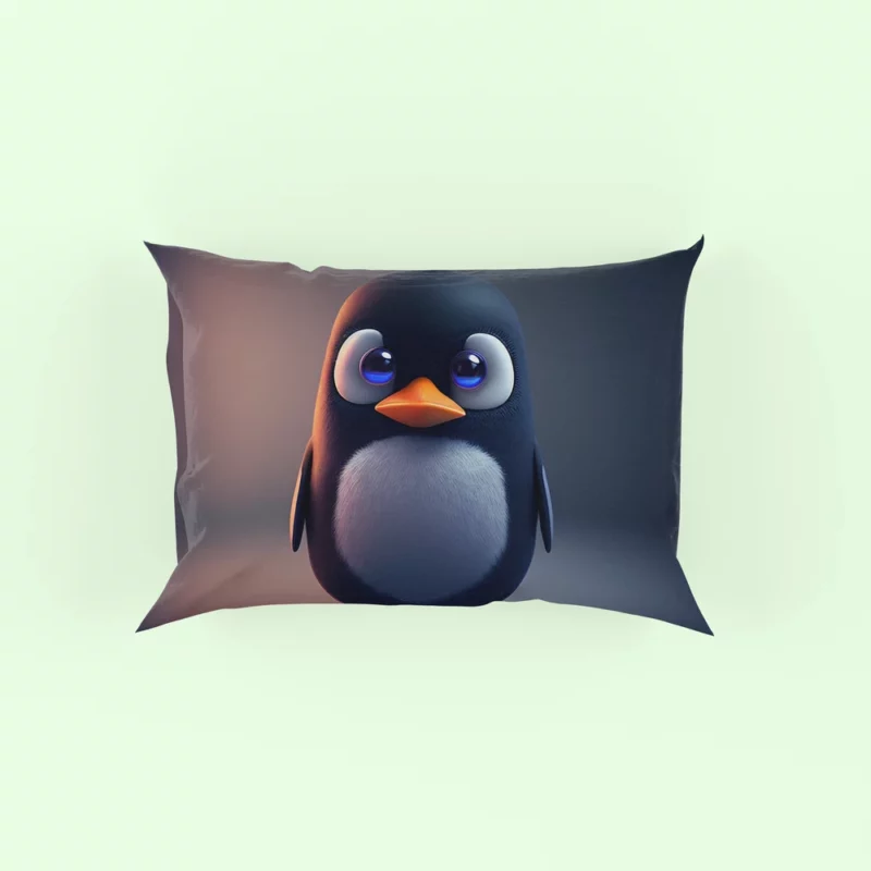 Penguin With Blue Eye Pillow Case
