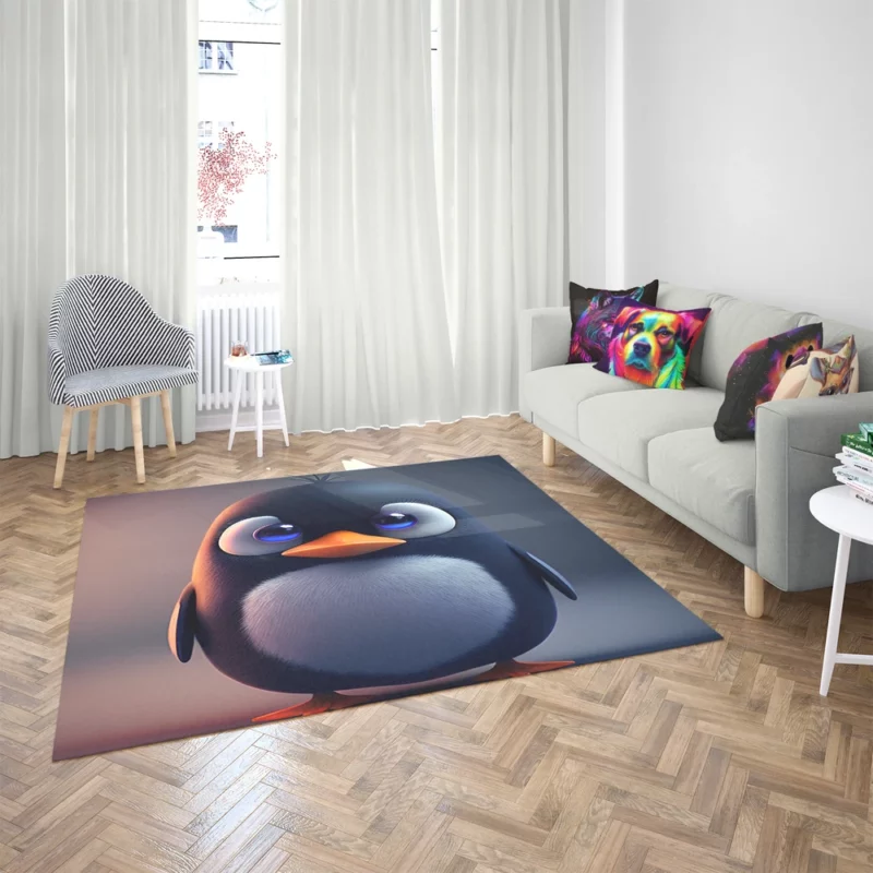 Penguin With Blue Eye Rug 2