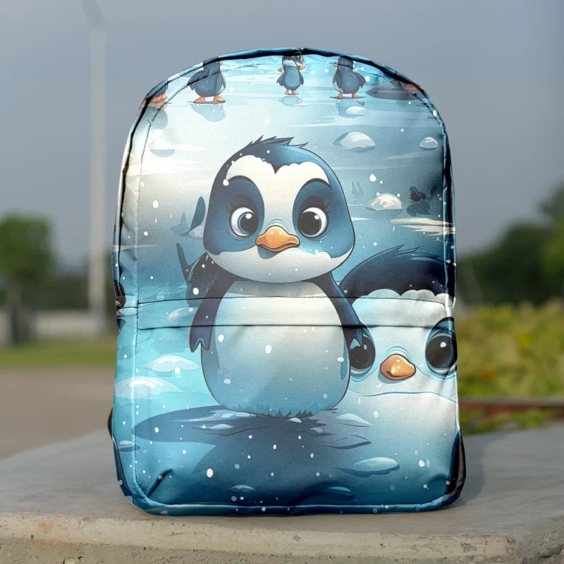 Penguin With Label Minimalist Backpack