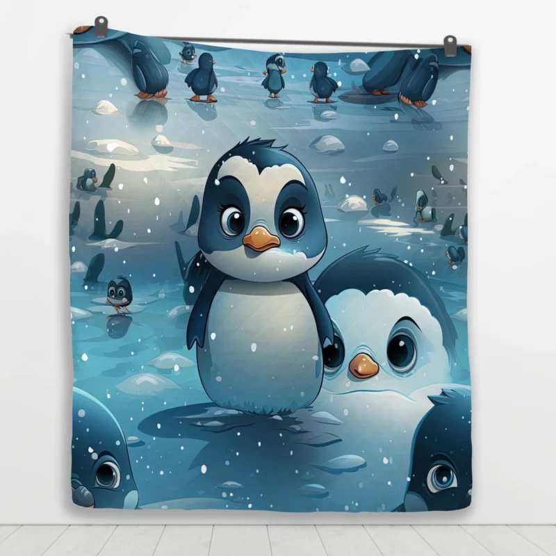 Penguin With Label Quilt Blanket 1