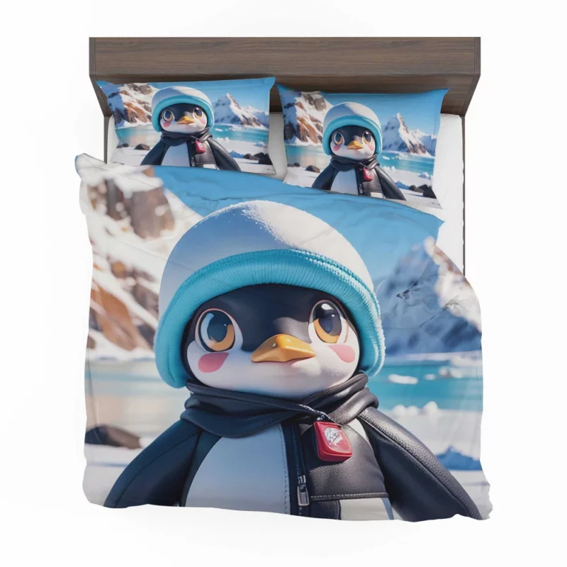 Penguin in Icy Landscape Bedding Set 2