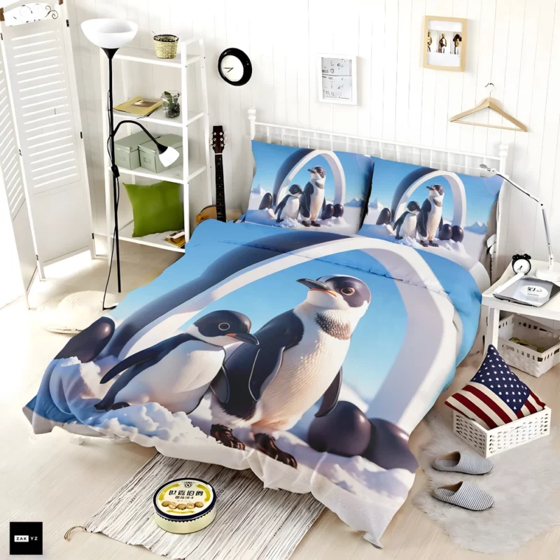 Penguin in Winter Wonderland Bedding Set