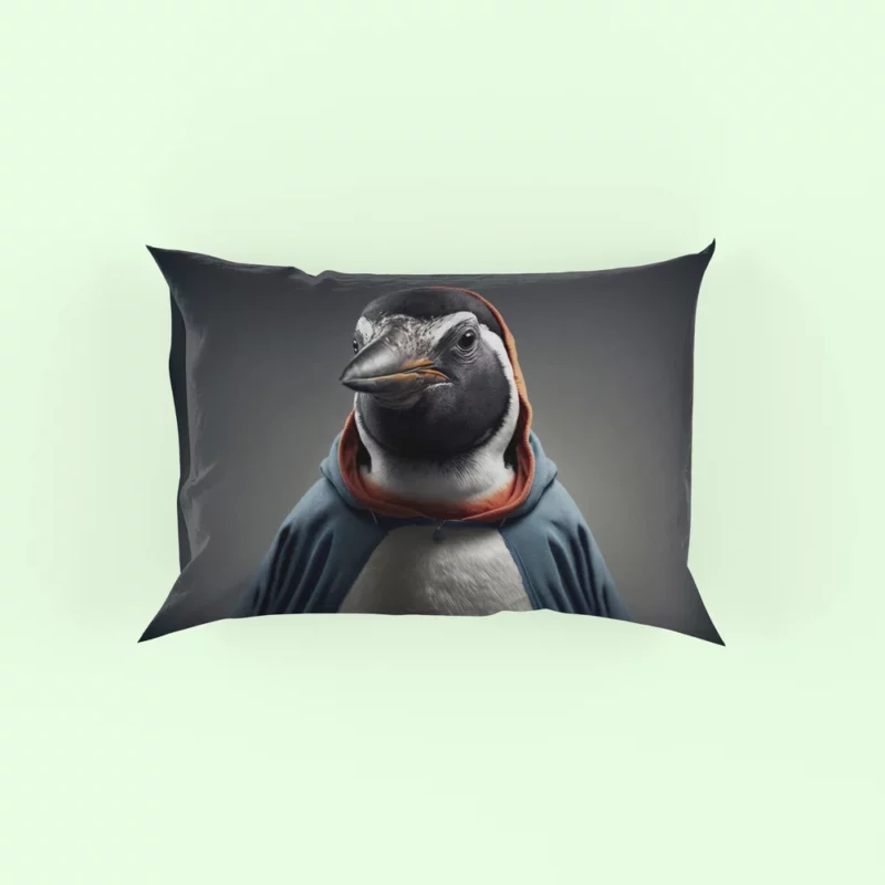 Penguin in an I Love Penguins Hoodie Pillow Case