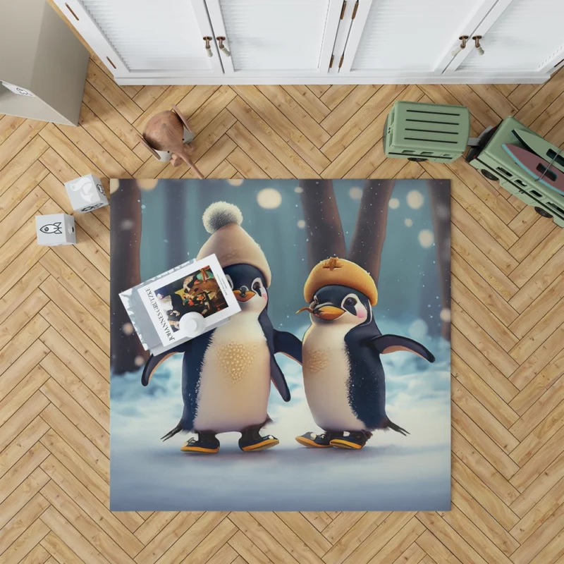 Penguins on Saunders Island Rug