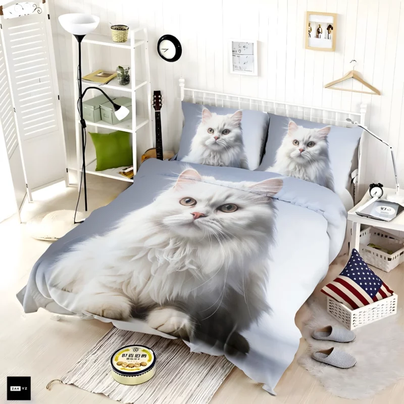 Persian Cat With Dichromatic Eyes Bedding Set