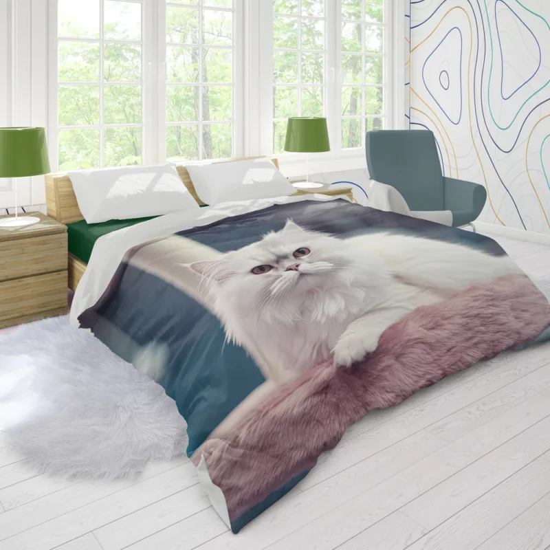 Persian Cat in Salon Duvet Cover