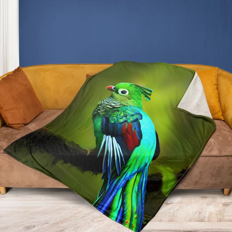 Photorealistic Quetzal A Parrot Beauty Fleece Blanket 1
