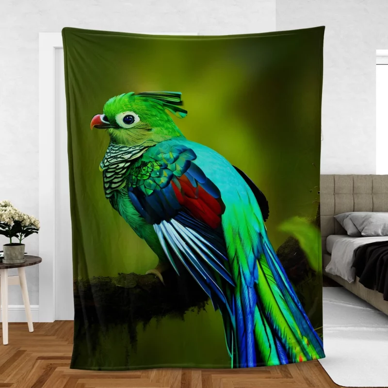 Photorealistic Quetzal A Parrot Beauty Fleece Blanket