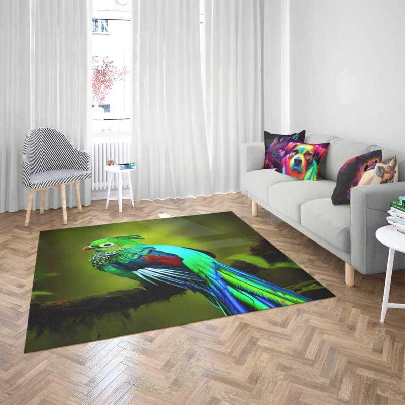 Photorealistic Quetzal A Parrot Beauty Rug 2