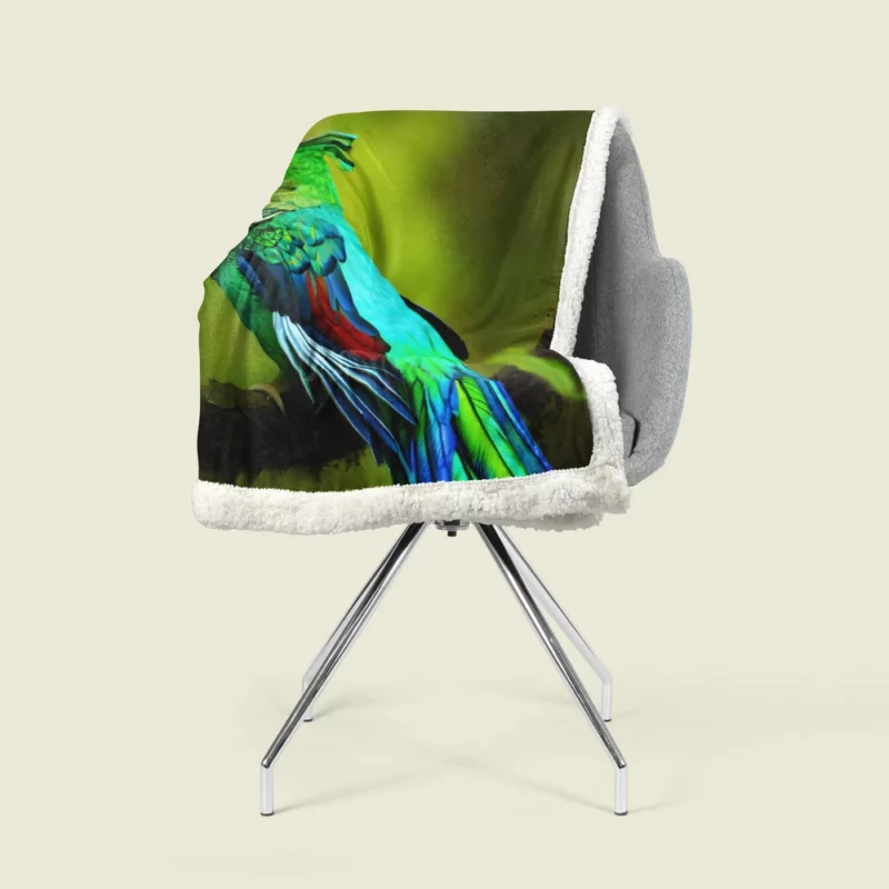 Photorealistic Quetzal A Parrot Beauty Sherpa Fleece Blanket 1