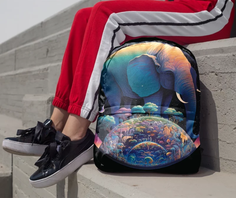 Pixel Art Fantasy Elephant Minimalist Backpack 1