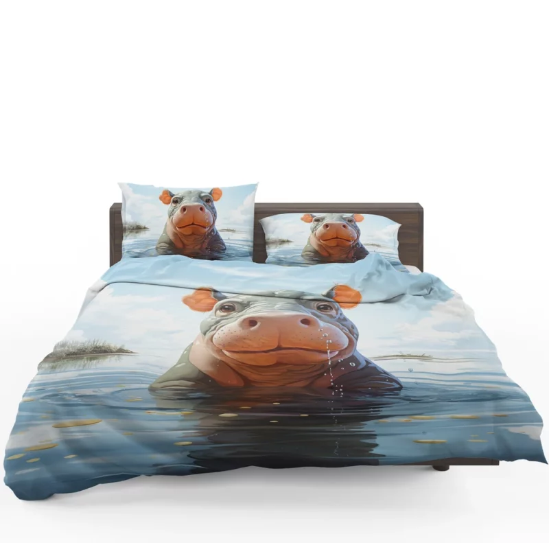 Playful Baby Hippo Bedding Set 1