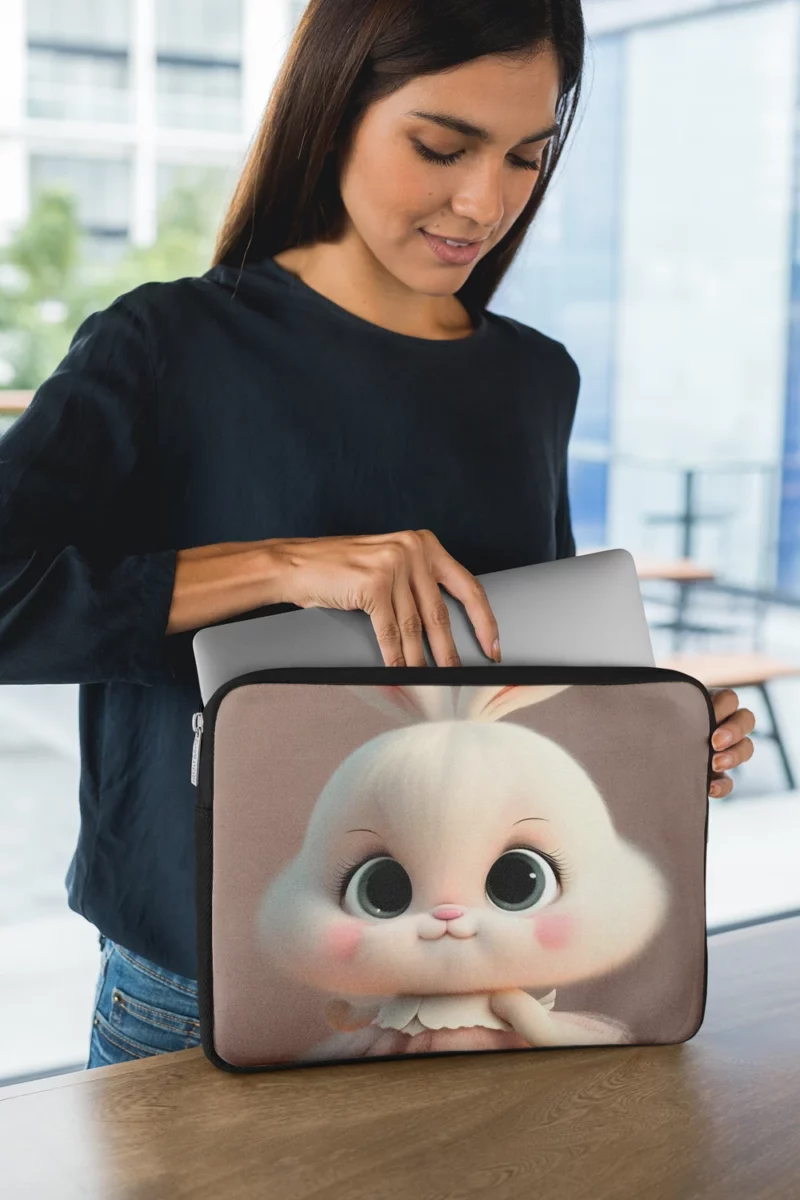 Playful Cartoon Bunny Laptop Sleeve 1