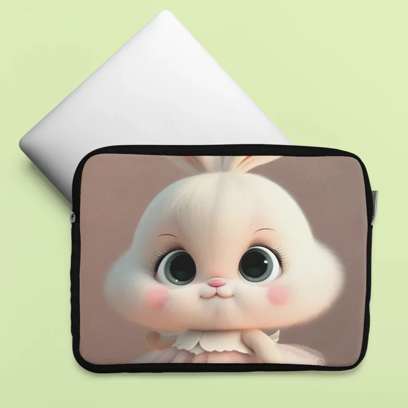 Playful Cartoon Bunny Laptop Sleeve