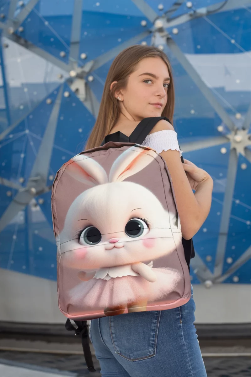 Playful Cartoon Bunny Minimalist Backpack 2