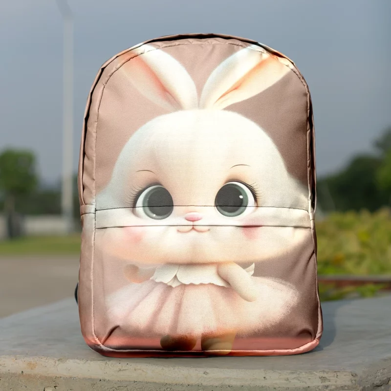 Playful Cartoon Bunny Minimalist Backpack