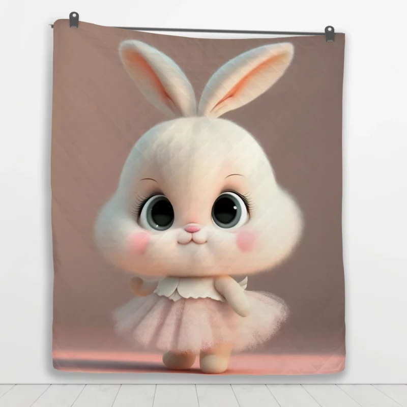 Playful Cartoon Bunny Quilt Blanket 1