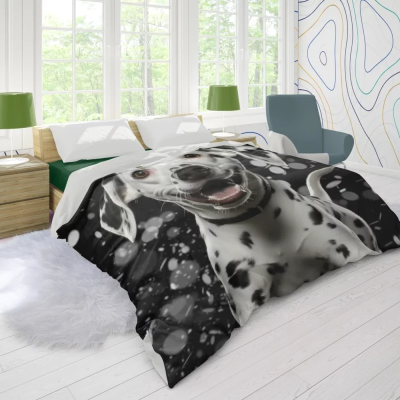 Playful Jumping Dalmatian Duvet Cover