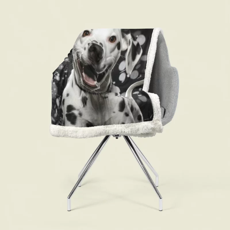 Playful Jumping Dalmatian Sherpa Fleece Blanket 1