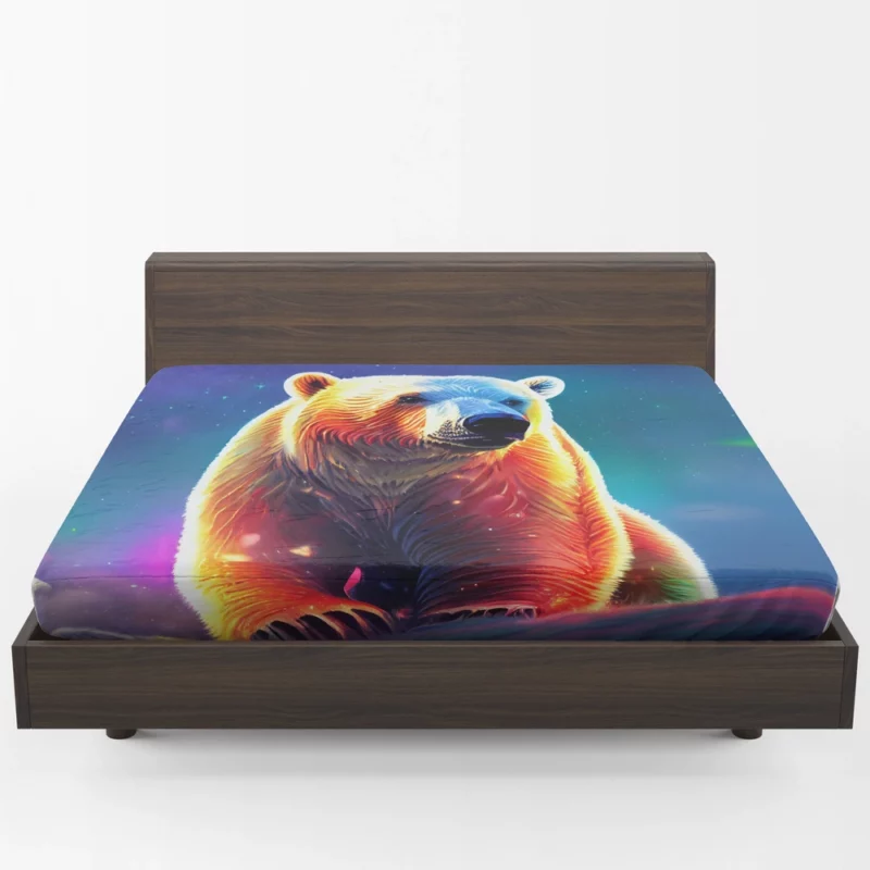 Playful Polar Bear Cub Fitted Sheet 1