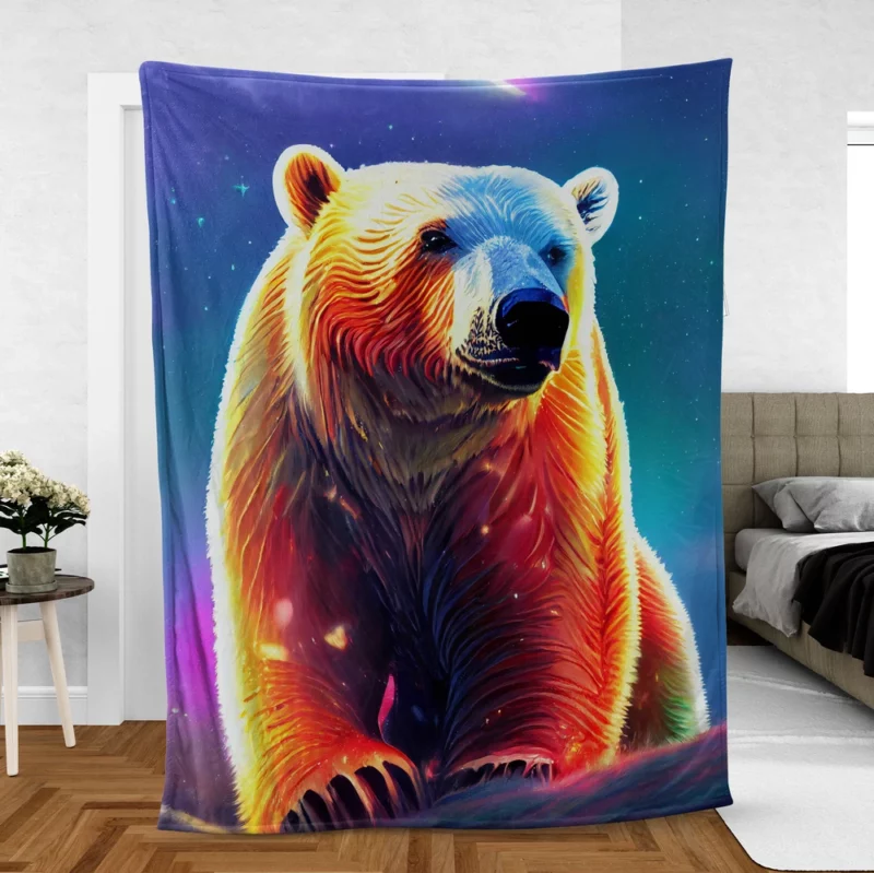 Playful Polar Bear Cub Fleece Blanket