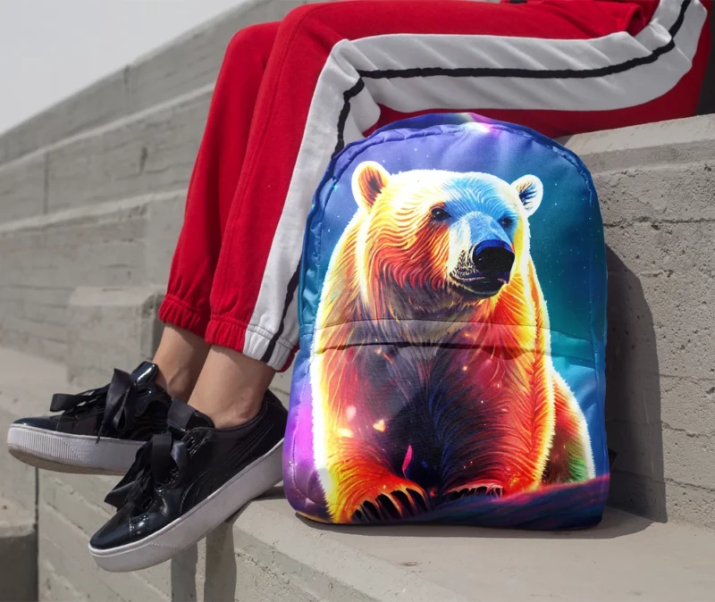 Playful Polar Bear Cub Minimalist Backpack 1