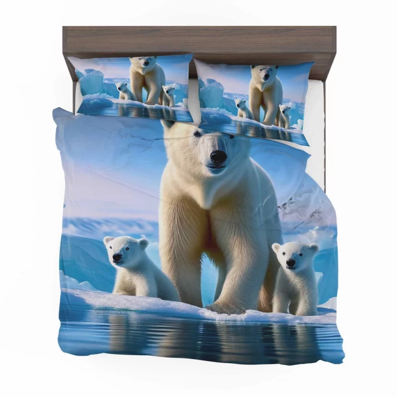 Polar Bear Family on Ice Bedding Set 2