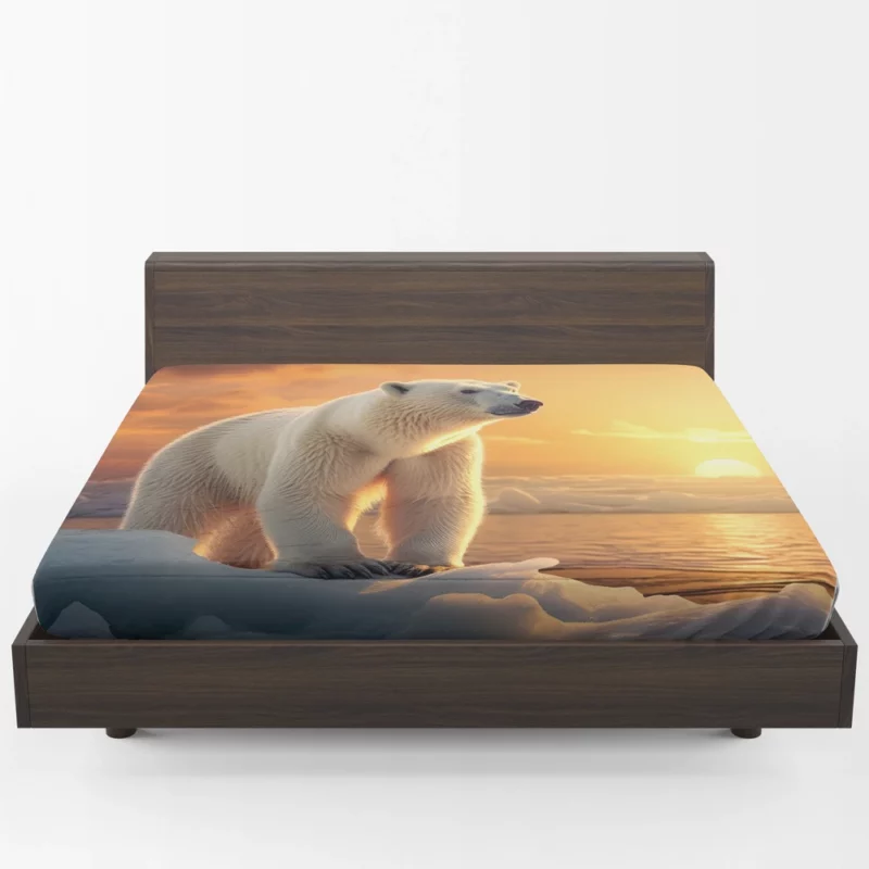 Polar Bear Portrait Fitted Sheet 1